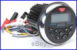 Boss MCKGB350B. 6 Boat Marine Gauge Bluetooth Radio Stereo Black 6.5 Speakers