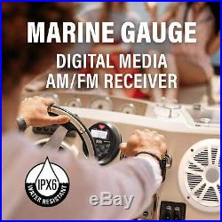 Boss MCKGB350W. 6 Boat Marine Gauge Bluetooth Radio Stereo White 6.5 Speakers