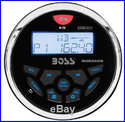 Boss MGR350B 3 Gauge Marine MP3/Radio Receiver Bluetooth ATV Boat+6.5 Speakers