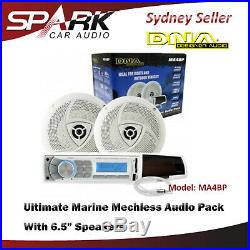 DNA Ultimate Marine Mechless Audio Pack w 6.5 Inch Speakers Boat Radio MA4BP