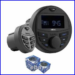 DS18 MRX1 Gauge Hole Bluetooth Marine Boat Head Unit Radio Stereo USB w Remote