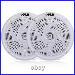 Dual Electronics MXD13 Marine Radio, 4x 5.25 180W Boat Speakers, Cover (White)