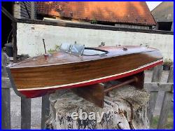 Dumas Chris Craft barrel back radio control model boat built