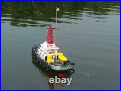 Fistone RC Seaport Boat 2.4G Workboat Tugboat 5CH Radio Control Fireboat 9v Toys