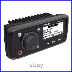 Fusion MS-RA55 AUX Radio, 4x 6.5 150W Black Boat Speaker, LED Subwoofer + Amp