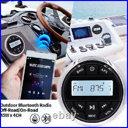 Guzare Audio Systems Waterproof Bluetooth Stereo Radio Package for Car Boat