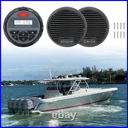 Herdio 3 Boat Car ATV UTV Speakers Marine FM/AM Stereo Bluetooth Radio Receiver