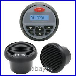 Herdio 3 Boat Speakers 4 Marine Bluetooth Gauge Radio Stereo Audio Mp3 Player