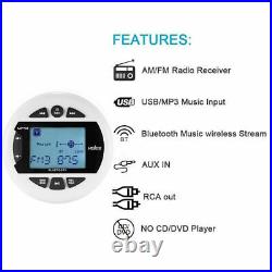 Herdio 4Marine Bluetooth Receiver Stereo System Audio+4Golf Cart Boat Speakers