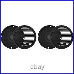 Herdio 4PCS 3 Marine Bluetooth Speakers +1PCS 4 Boat UTV ATV Radio USB/AUX USA