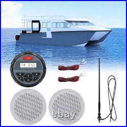 Herdio 4 Boat Speaker Waterproof Marine Audio Stereo Car Player FM AM Antenna