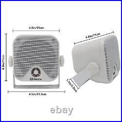 Herdio 4 Boat Speakers Audio and Marine Bluetooth Radio Waterproof Receiver USB