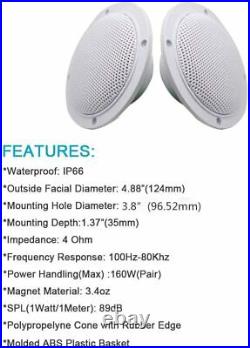 Herdio 4 Marine Bluetooth Stereo Radio Receiver+4 Boat Speakers + AM FM Aerial