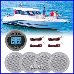 Herdio 4 Marine Speakers Waterproof Radio Bluetooth Receiver 2 Way Boat Audio