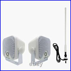 Herdio Marine Bluetooth Stereo Receiver+4 Waterproof Boat Box Speakers+Antenna