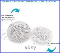 Herdio Marine Radio Bluetooth Receiver+4 2 Way Boat Speakers Audio Waterproof