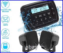 Herdio Marine Stereo Radio Mp3/USB/AM/FM Bluetooth Radio Receiver + 4 Speakers