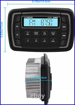 Herdio Marine Stereo Radio Mp3/USB/AM/FM Bluetooth Radio Receiver + 4 Speakers