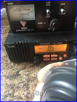 Icom Ic-m59 Boat Marine Waterproof Vhf Radio Transceiver With Microphone & Mount