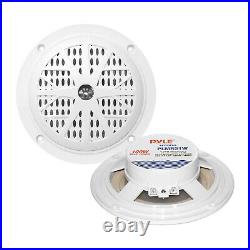 In-Dash Marine Bluetooth Receiver, Cover, 2x 5.25'' 100W Boat White Speakers