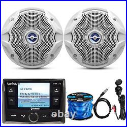 Infinity Bluetooth Radio, 2x 6.5 Boat Speakers, Wire, Antenna, AUX Interface