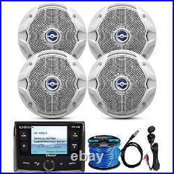 Infinity Bluetooth Radio, 4x 6.5 Boat Speakers, Wire, Antenna, AUX Interface