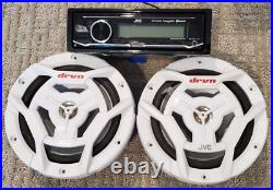 JVC KDX33MBS Marine Boat Radio Stereo Bluetooth SiriusXM Receiver + 2 Speakers