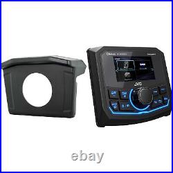 JVC KD-MR305BTS Marine Radio with Polaris Ranger Dash Kit 3'' Gauge Mount