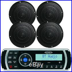 Jensen MS2A Bluetooth USB AM/FM Radio Marine Boat Receiver, 4 x 5 Speakers