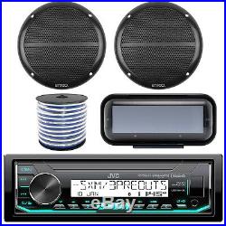 KD-X35MBS Marine Boat USB Bluetooth Radio, 6.5 100W Speakers and Wiring, Cover
