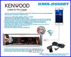 KMR-D562BT Marine Boat Bluetooth Pandora iPod CD MP3 USB Radio 2 Silver Speakers
