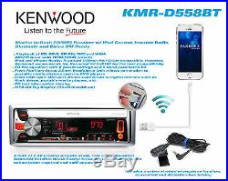 KMR-D562BT Marine Boat Bluetooth iPod CD Radio Stereo 4 Silver 200W Box Speakers