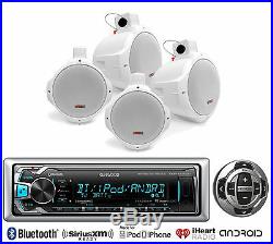 Kenwood Bluetooth AUX USB Marine Radio/Wired Remote, 6.5 Wakeboard Boat Speakers