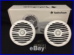 Kenwood Boat Marine Radio + 600 Watt 4 Chanel Amp Rockford Fosgate Speakers X 2