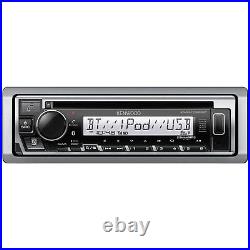 Kenwood KMR-D382BT 1DIN Receiver with 4x 6.5 100W 2Way White Marine Boat Speakers