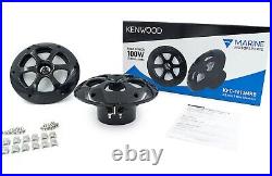 Kenwood KMR-M332BT 1-DIN Marine/Car Stereo, Bluetooth & (4) 6.5 Speakers