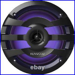 Kenwood KMR-M332BT Stereo Marine Bluetooth Receiver & KFC-1673MRBL RGB Speakers