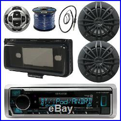 Kenwood Marine Bluetooth Boat Radio/Remote, 6.5 Speakers, Wires, Cover, Antenna