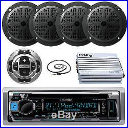 Kenwood Marine Boat CD/MP3 Radio Receiver With Remote, 4x Speakers, 400w Amplifier