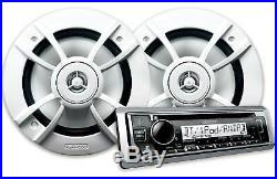 Kenwood PKG-MR375BT FM CD Marine Boat Radio & Pair 6.5'' Marine Speakers