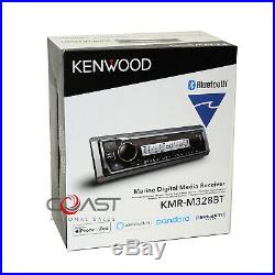 Kenwood USB MP3 BT Sirius Alexa Marine Boat Radio Receiver w Remote KMR-M328BT
