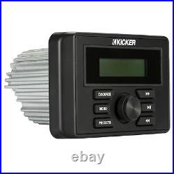 Kicker 46KMC3 Marine Audio Boat Guage Square Bluetooth Media Radio RCA Outputs