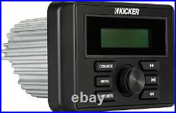 Kicker Kmc3 Digital Media Receiver Boat/marine Audio Package+6.5 Speakers Black