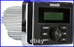 Kicker Kmc3 Digital Media Receiver Boat/marine Audio Package+6.5 Speakers White