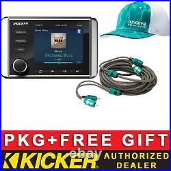 Kicker Kmc5 Digital Media Receiver Boat/marine Audio Package+2ch Rca Cable 33ft