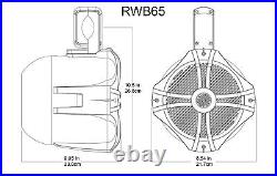 MB QUART MDR2.0W Marine Boat AM/FM Bluetooth Receiver+(4) Swivel Tower Speakers