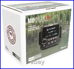 MB Quart GMR-LCD Marine/Boat Bluetooth Receiver+2 Black 6.5 LED Tower Speakers