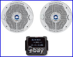 MB Quart GMR-LCD Marine/Boat Gauge Receiver withBluetooth+(2) JBL 6.5 Speakers