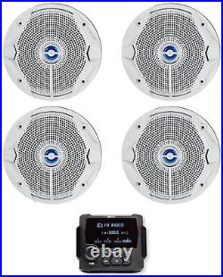 MB Quart GMR-LCD Marine/Boat Gauge Receiver withBluetooth+(4) JBL 6.5 Speakers