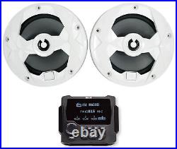 MB Quart GMR-LCD Marine/Boat Receiver withBluetooth+(2) White JBL 6.5 Speakers